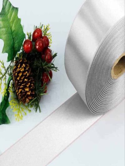 5 CM 100 Metre Beyaz Saten Şerit Top