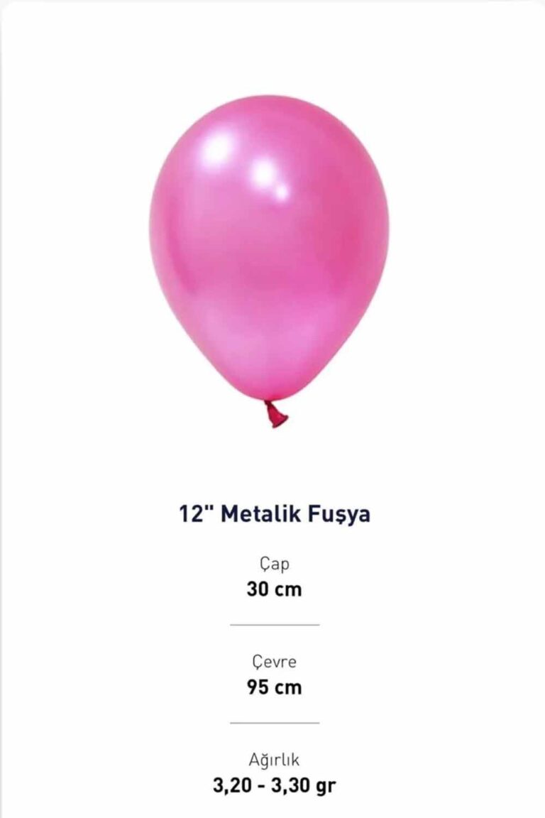 12” METALİK FUŞYA BALON EVİ 100’LÜ