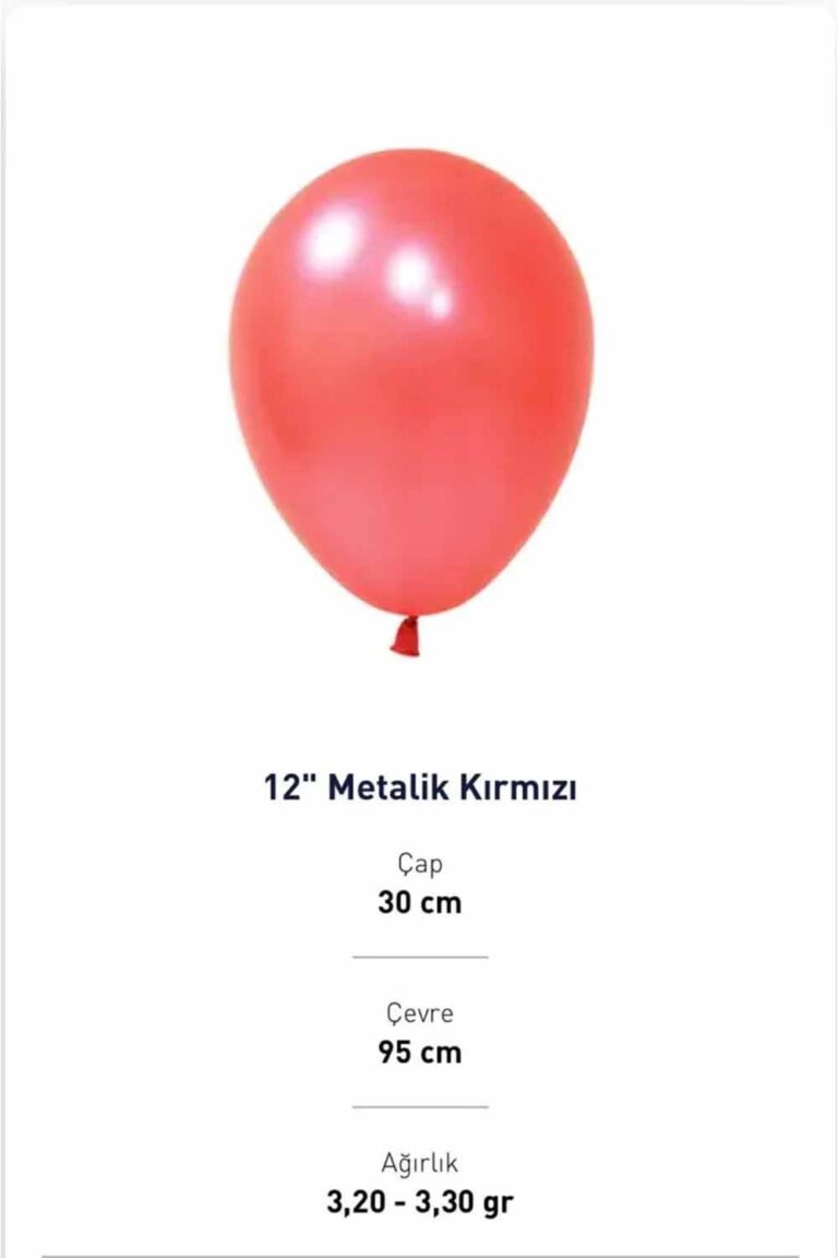 12” METALİK KIRMIZI BALON EVİ 100’LÜ