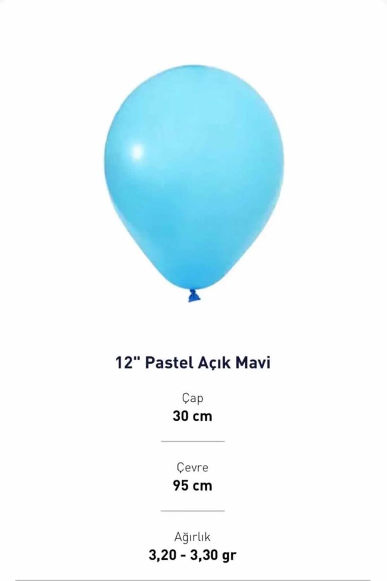 12'' PASTEL AÇIK MAVİ BALON EVİ 100'LÜ