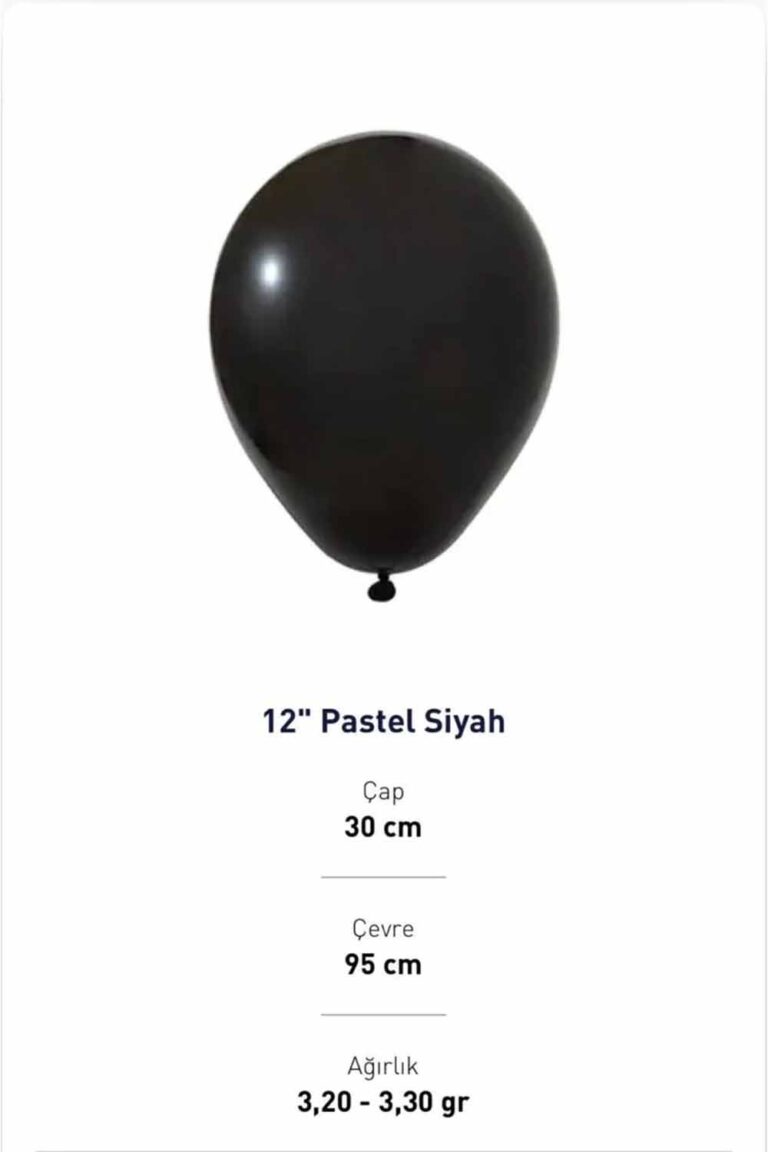 12'' PASTEL SİYAH BALON EVİ 100'LÜ