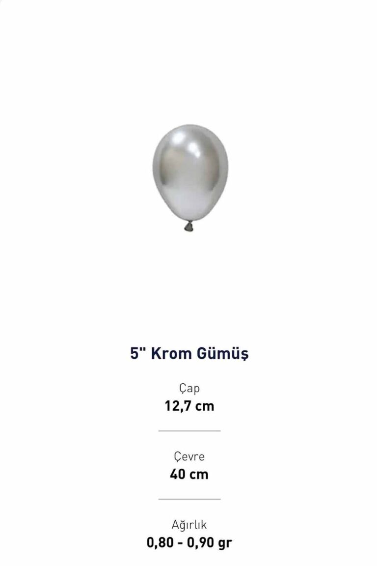 5”  KROM GÜMÜŞ GOLD BALON EVİ 100'LÜ