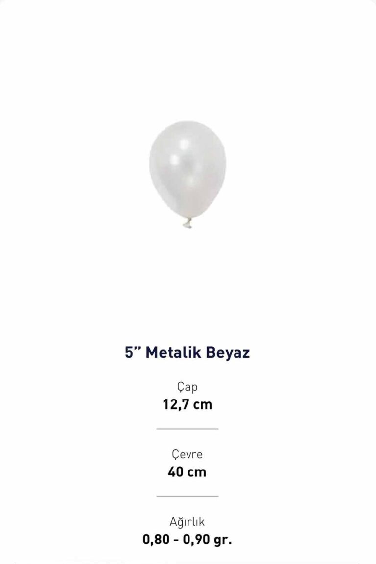 5''  METALİK BEYAZ BALON EVİ 100'LÜ