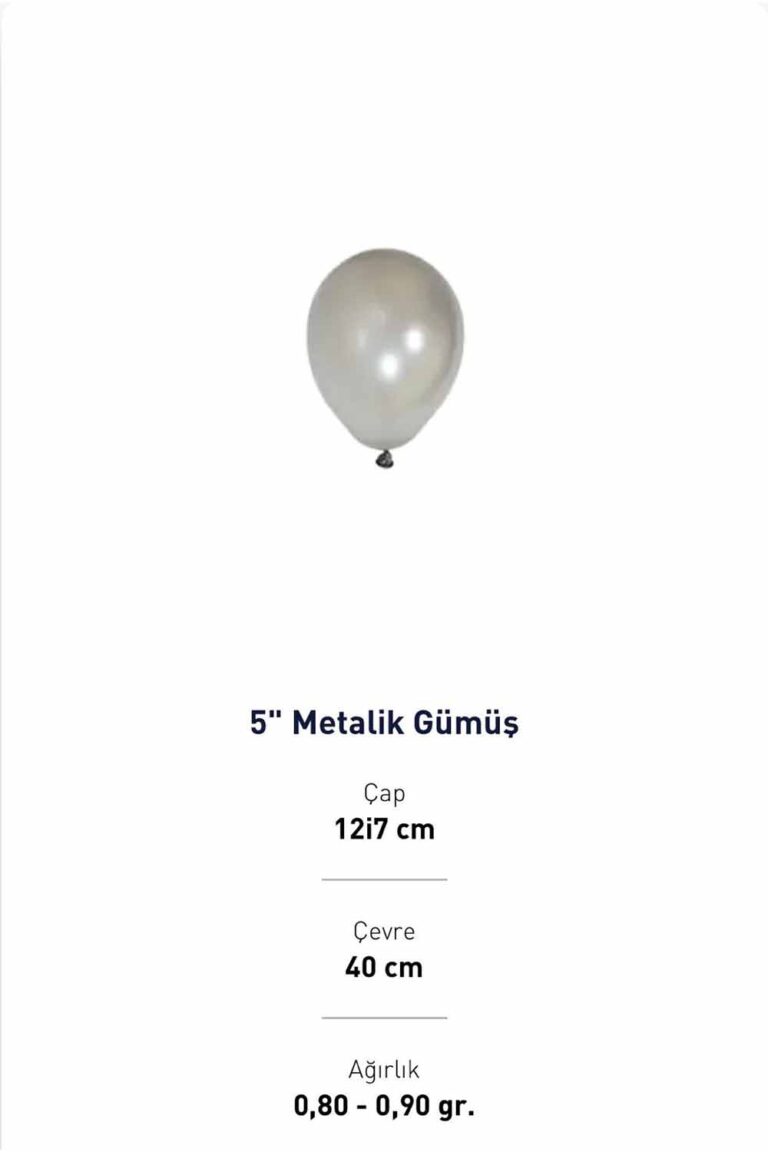 5'' METALİK GÜMÜŞ BALON EVİ 100'LÜ