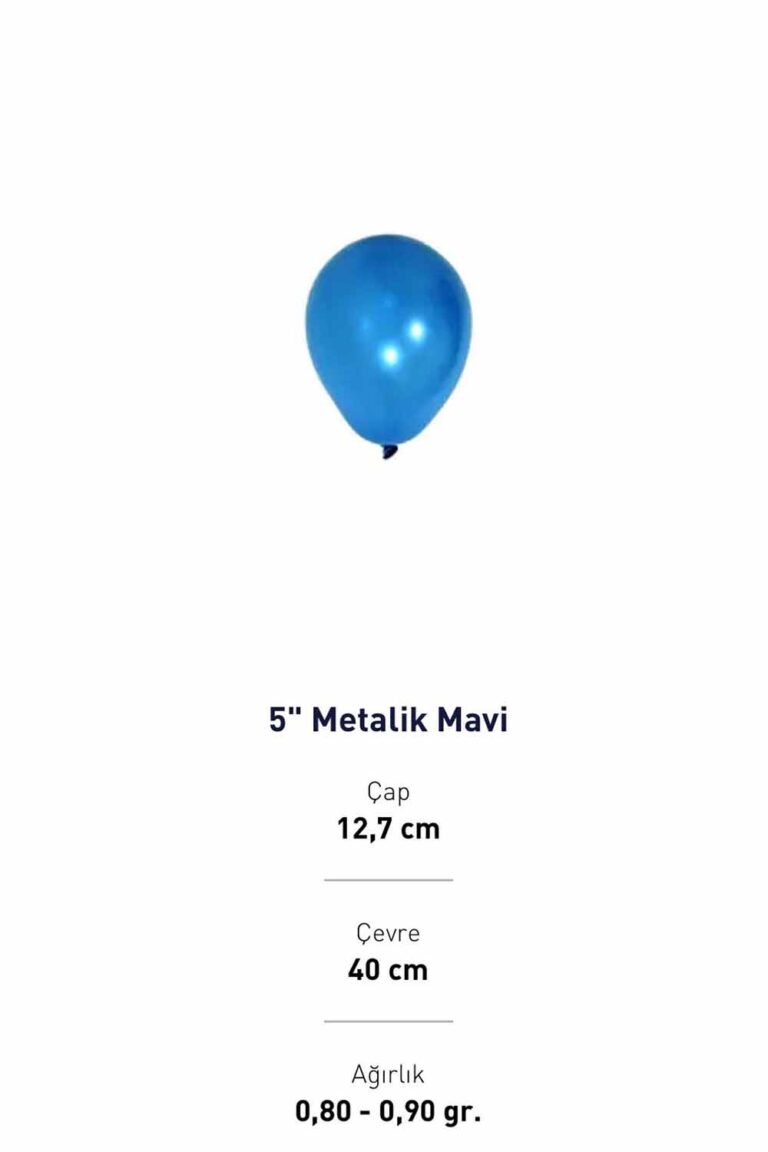 5”  METALİK MAVİ BALON EVİ 100'LÜ