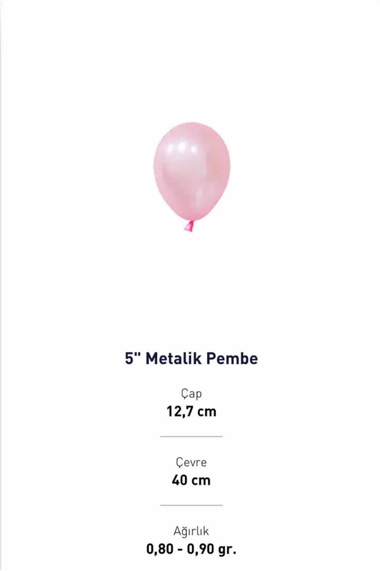 5''  METALİK PEMBE BALON EVİ 100'LÜ