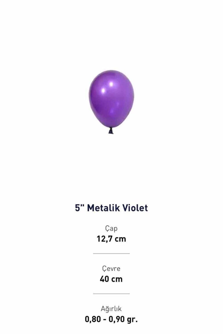 5''  METALİK MOR BALON EVİ 100'LÜ
