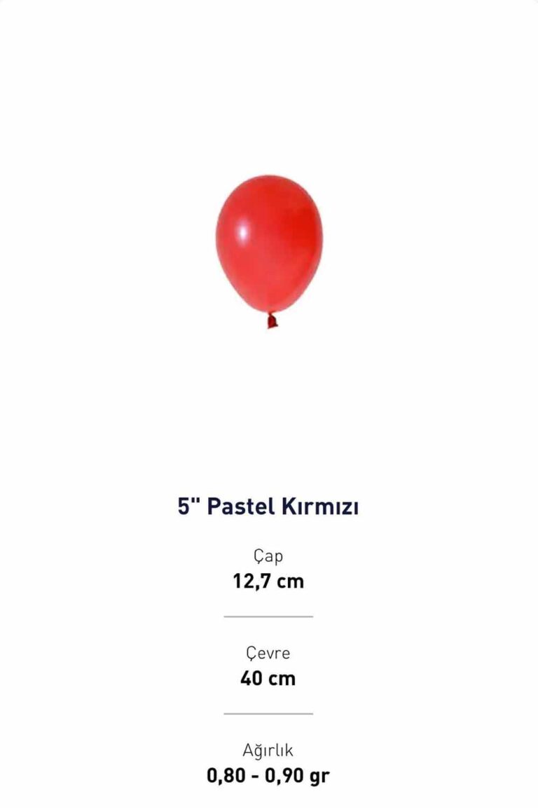 5” KIRMIZI  PASTEL BALON EVİ 100'LÜ