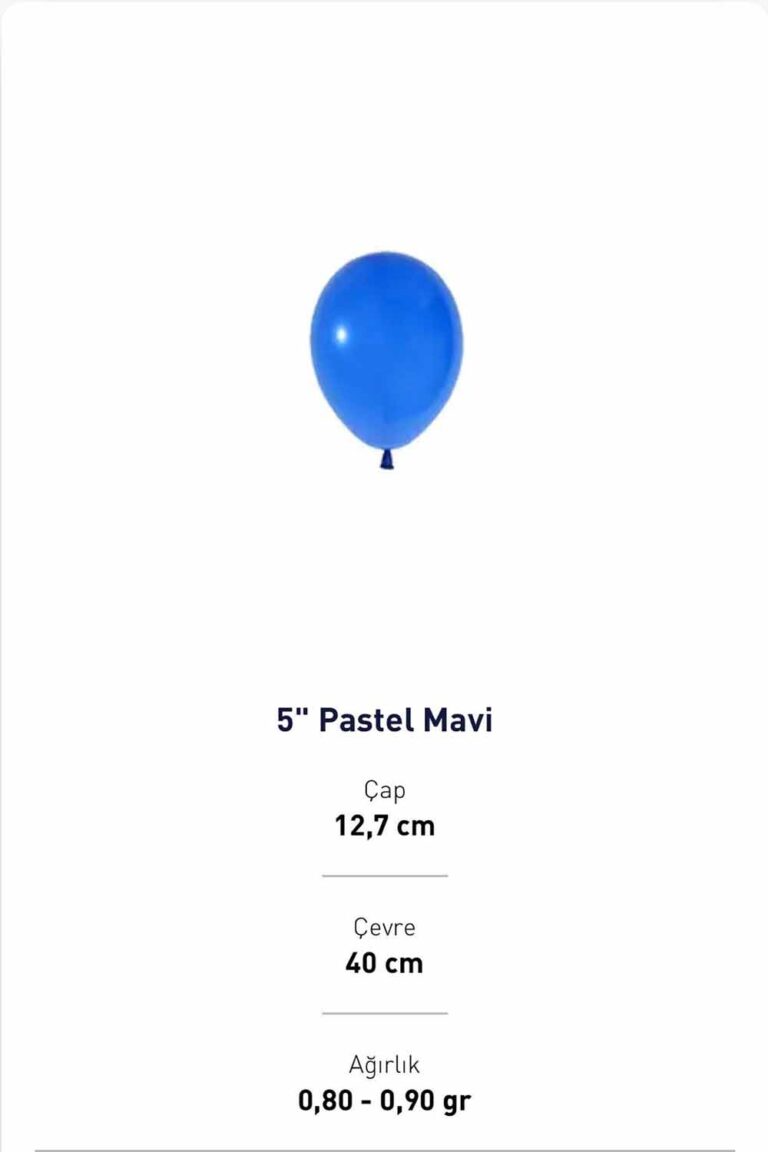5'' MAVİ PASTEL BALON EVİ 100'LÜ