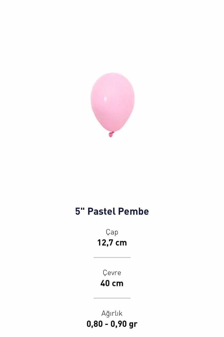 5” PEMBE  PASTEL BALON EVİ 100'LÜ