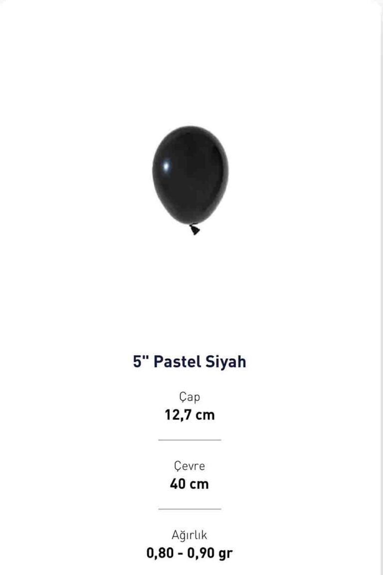 5” SİYAH  PASTEL BALON EVİ 100'LÜ