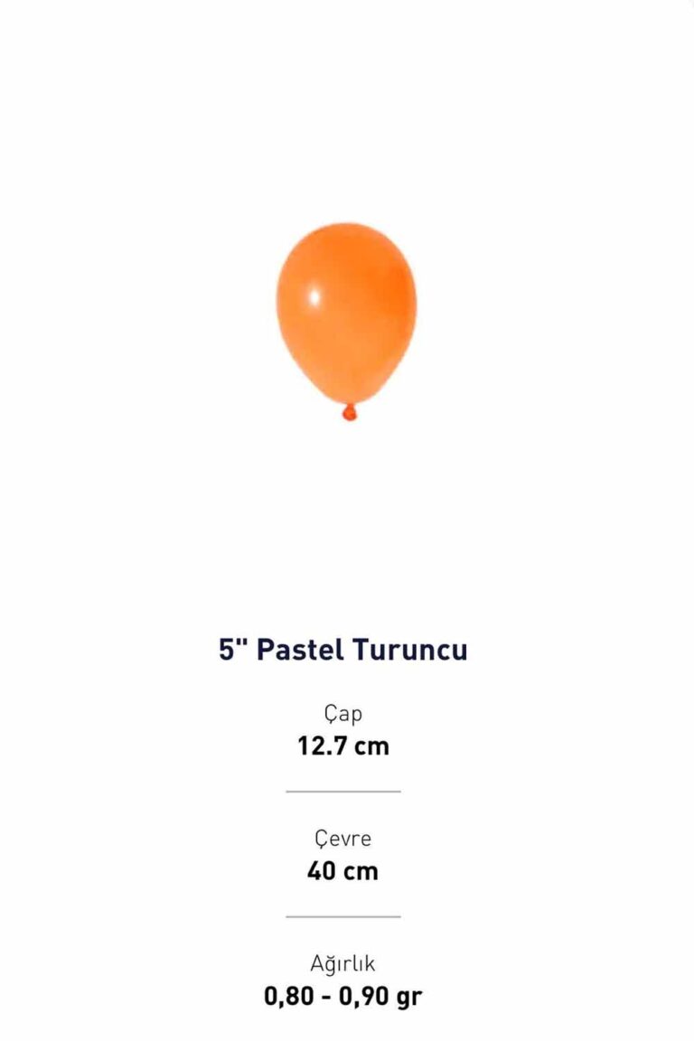 5” TURUNCU  PASTEL BALON EVİ 100'LÜ