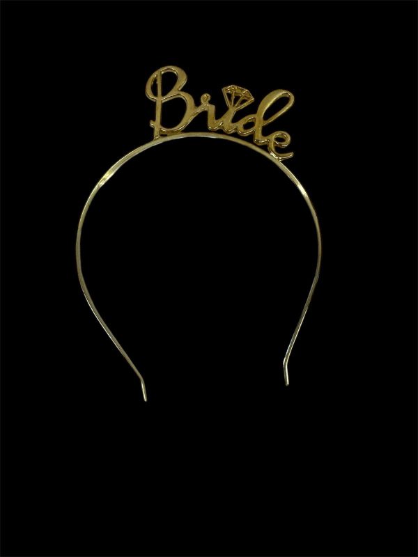 BRİDE YAZILI METAL GOLD TAÇ