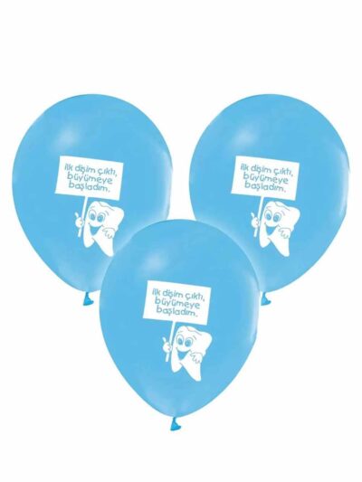 Balon İlk Dişim Mavi 100 Adet