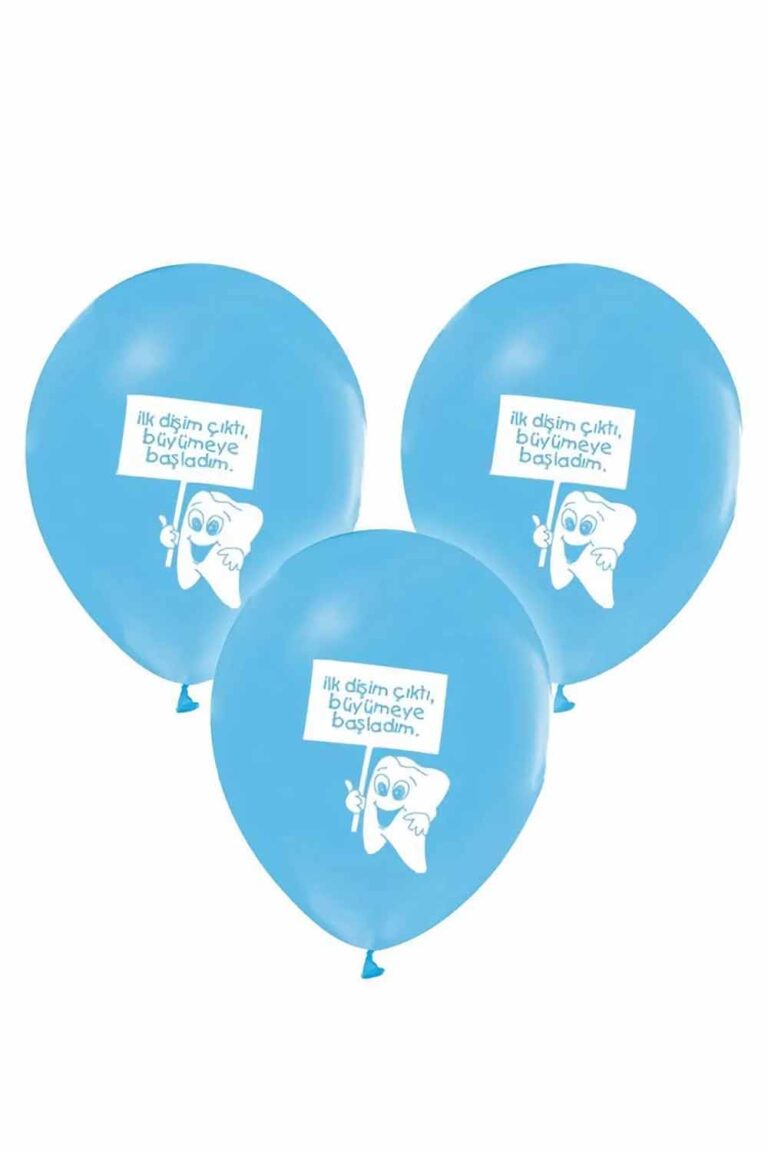 Balon İlk Dişim Mavi 100 Adet