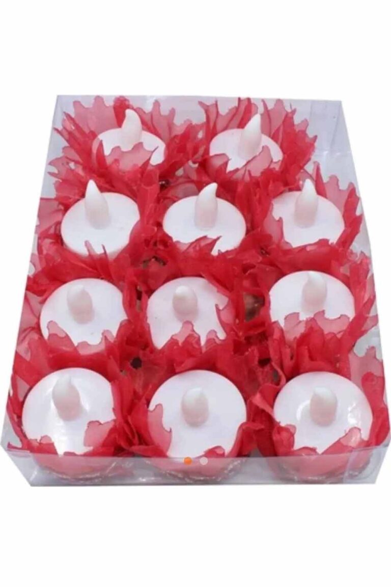 10'LU PAKET ALIM LEDLİ EL GÜLÜ KIRMIZI FIRFIRLI 12'Lİ