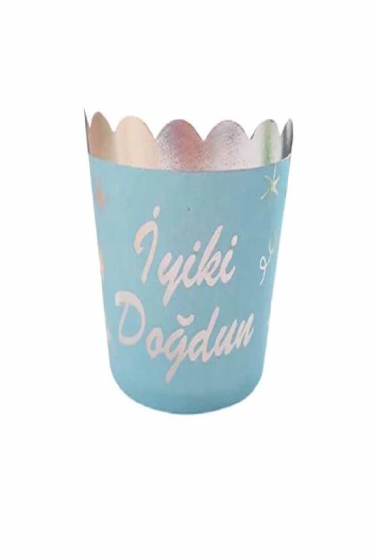 Kek Kalıbı İyiki Doğdun Yazılı 25 Adet mavi gümüş