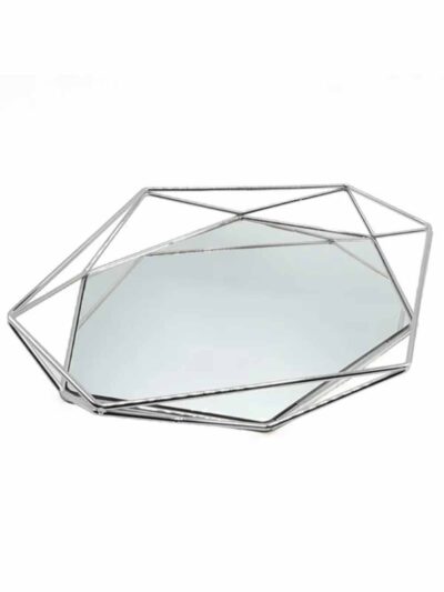 GÜMÜŞ PRİZMA NİŞAN TEPSİSİ 2'Lİ 35x 29 Cm - 27x25 Cm