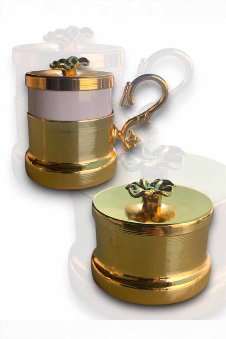 GOLD SİLİNDİR DAMAT FİNCANI LOKUMLUKLU