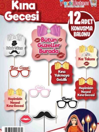 Kına Gecesi Konsept Konuşma Balonu 10'Lu
