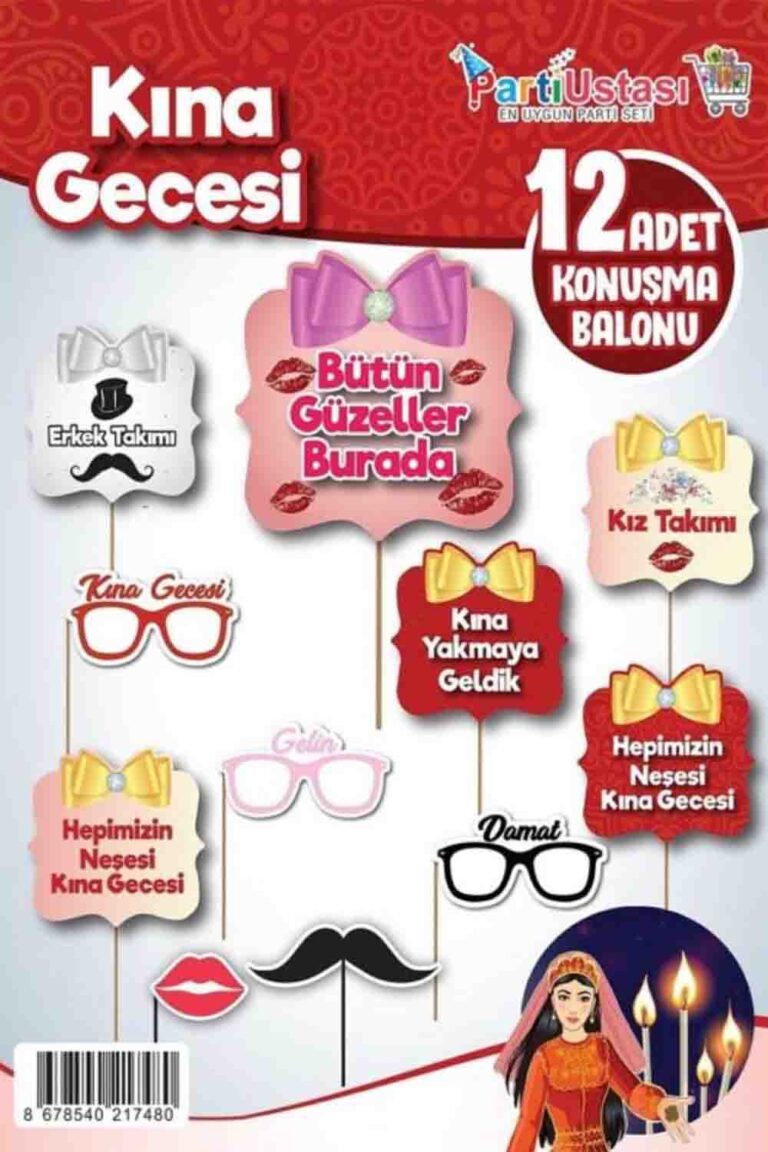 Kına Gecesi Konsept Konuşma Balonu 10'Lu